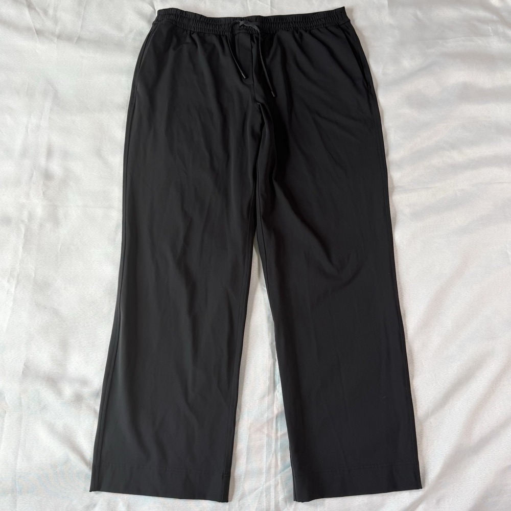 LULULEMON Straight Leg Mid Rise Pant Luxtreme Casual Trouser Sz XL Black LW5FWWS